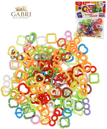 Céčka barevná set 150ks retro mix různé druhy plast v sáčku