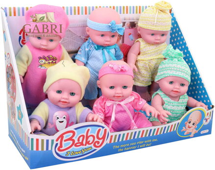 Miminko v oblečku panenka plastová 24cm 6 druhů