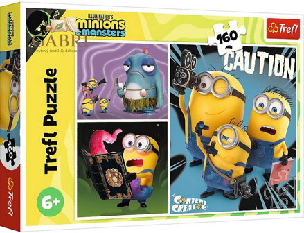 TREFL PUZZLE Mimoní příběhy Mimoni 41x28cm 160 dílků skládačka