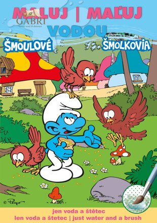 AKIM Maluj vodou podle barevných teček Šmoulové A5