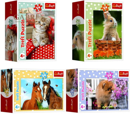 TREFL PUZZLE Mini Zvířátka mláďata 20x13cm 54 dílků skládačka 4 druhy