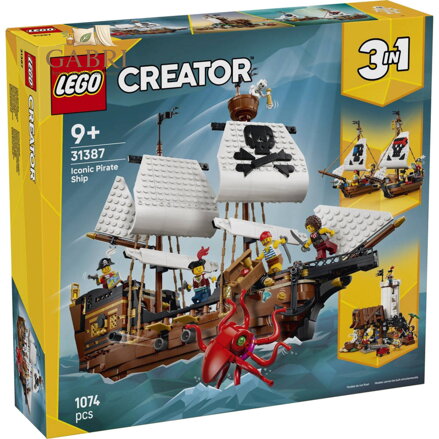 LEGO CREATOR Kultovní pirátská loď 3v1 31387 STAVEBNICE