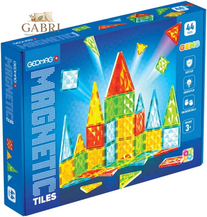 GEOMAG Magnetic Tiles Gems 44 dílků magnetická STAVEBNICE