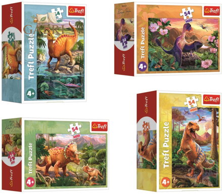 TREFL PUZZLE Úžasní dinosauři mini 20x13cm skládačka 54 dílků 4 druhy