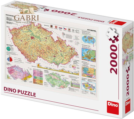 DINO Puzzle Mapy České republiky 97x69cm skládačka 2000 dílků