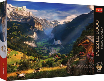 TREFL PUZZLE PREMIUM Photo Odyssey Lauterbrunnen Švýcarsko 68x48cm 1000 dílků