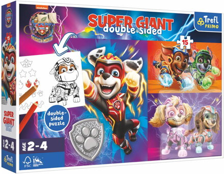TREFL PUZZLE GIANT Oboustranné Paw Patrol 60x40cm 15 dílků skládačka 3v1