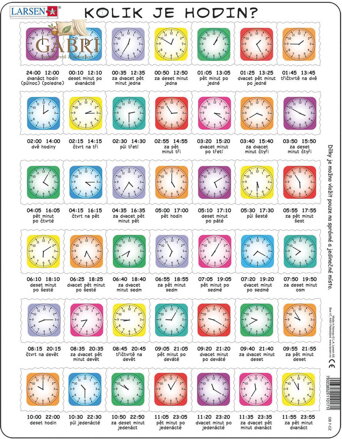 LARSEN Puzzle deskové vzdělávací Hodiny 42 dílků