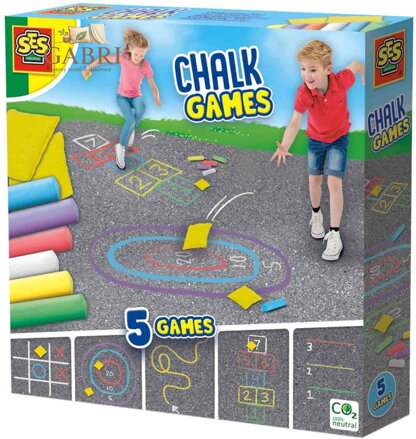 SES CREATIVE Hra s barevnými křídami na ven 5v1 *SPOLEČENSKÉ HRY*