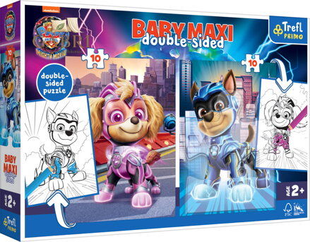 TREFL PUZZLE MAXI Oboustranné Paw Patrol 30x40cm 2x10 dílků s omalovánkou 2v1