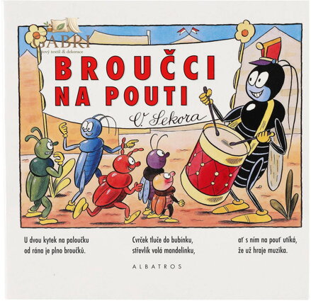 Knížka baby obrázkové veršované leporelo Broučci na pouti CZ text