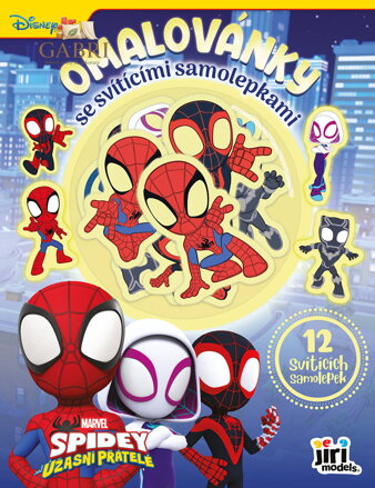 JIRI MODELS Omalovánky se svítícími samolepkami Spidey