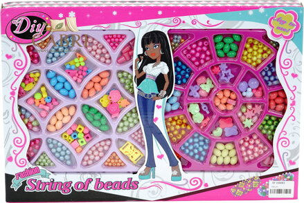 Korálky navlékací velký kreativní set s přívěsky výroba dětská bižuterie