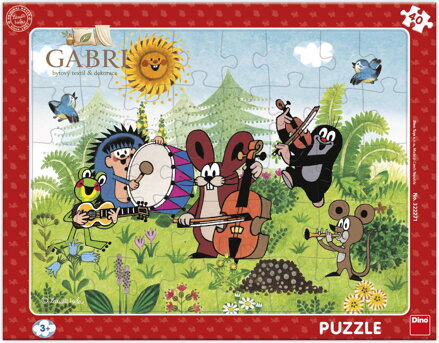 DINO Puzzle deskové 40 dílků Krtek a kapela (Krteček) 32x24cm skládačka
