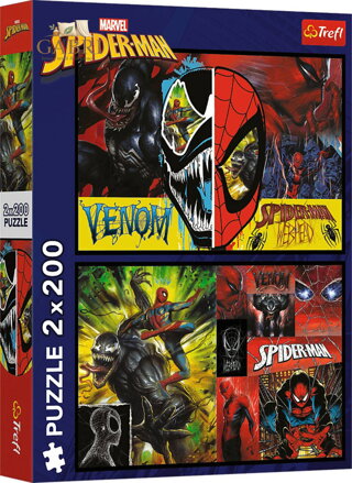 TREFL PUZZLE 2v1 Spiderman Ve dne v noci 41x28cm skládačka 400 dílků