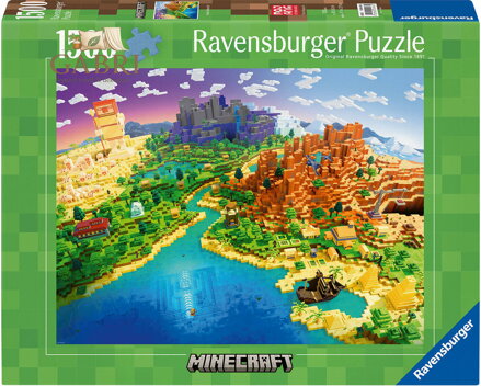RAVENSBURGER Puzzle Svět Minecraftu 1500 dílků 80x60cm skládačka