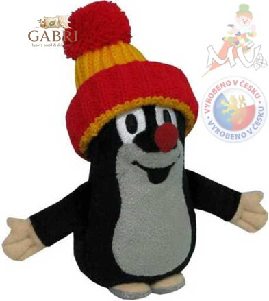 MORAVSKÁ ÚSTŘEDNA Krtek (krteček) mini s červenou čepicí 14 cm * PLYŠOVÉ HRAČKY*