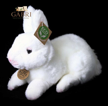 PLYŠ Králík 23cm bílý leží Eco-Friendly *PLYŠOVÉ HRAČKY*