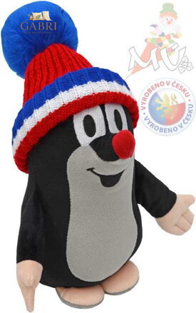 MORAVSKÁ ÚSTŘEDNA Krtek malý s čepicí červená TRIKOLORA Krteček 25 cm *PLYŠOVÉ HRAČKY*