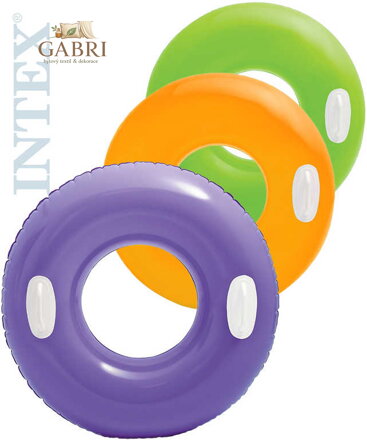 INTEX Kruh s úchyty HI GLOSS 76 cm NAFUKOVACÍ KOLO do vody 3 barvy
