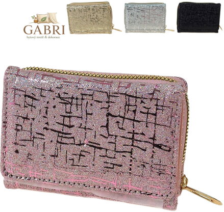 Peněženka dívčí lesklá třpytivá na zip 4 barvy