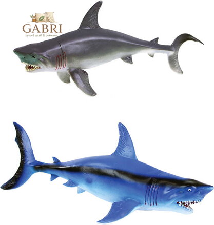 Zvířata žralok 34cm plastové figurky pískací zvířátka 2 barvy
