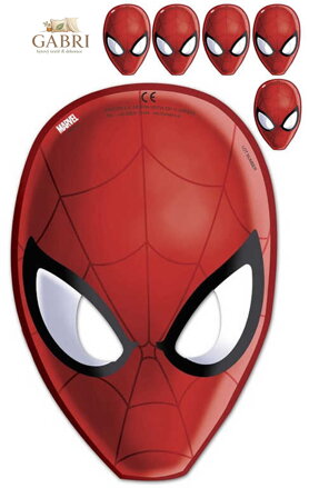 KARNEVAL Maska Spiderman 23cm set 6ks *KARNEVALOVÝ DOPLNĚK*