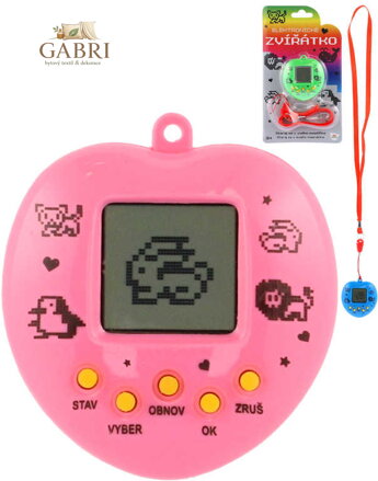 Hra Zvířátko elektronické přívěsek tamagoči na baterie 3 barvy na kartě