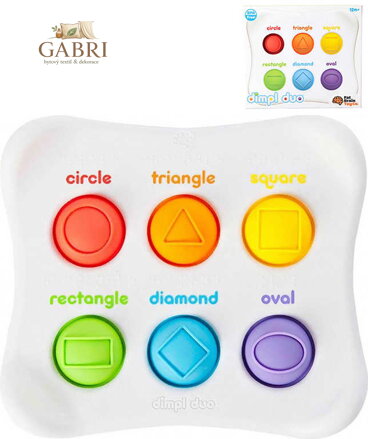 DIMPL Duo Fat Brain polštářky mačkací bublinové tvary a barvy pro miminko silikon