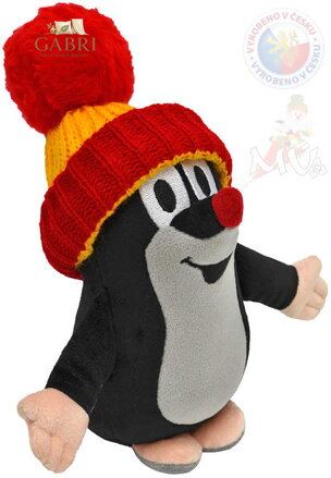 MORAVSKÁ ÚSTŘEDNA PLYŠ Krtek (Krteček) 20cm mluvící červeno-žlutý kulich Zvuk