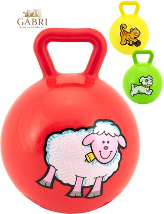 Chrastítko baby míč s úchytem 14cm se zvířátkem 3 druhy pro miminko guma