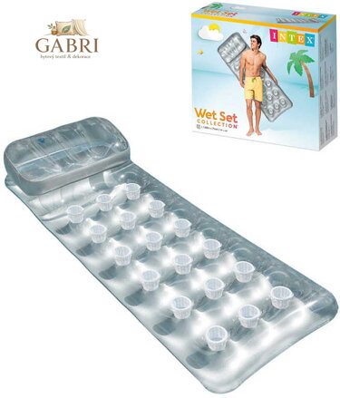 INTEX Lehátko nafukovací matrace na vodu 18 otvorů s podhlavníkem 58894