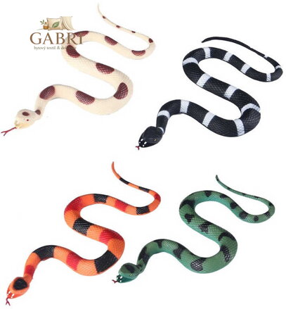 Zvířátko had pruhovaný 27cm gumové 4 barvy