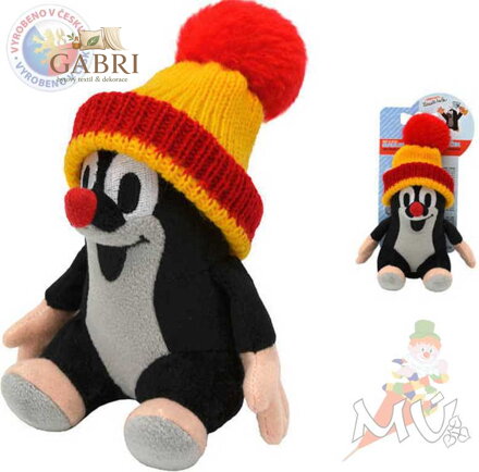 MORAVSKÁ ÚSTŘEDNA Krtek 12 cm sedící kulich červený *PLYŠOVÉ HRAČKY*