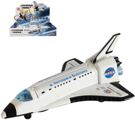 Raketa vesmírná 15cm kov zpětný chod Nasa 1:400 na baterie Světlo Zvuk