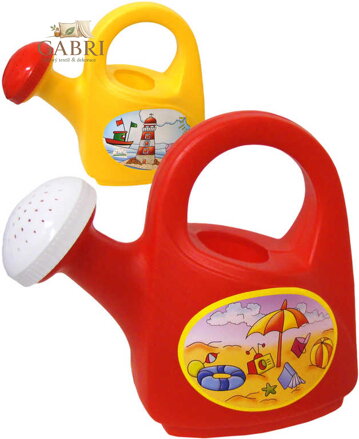 Konvička dětská na zahradu s obrázkem 23cm 1,2l s kropítkem plast 4 barvy