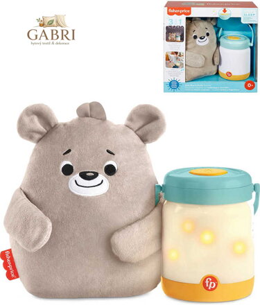 FISHER PRICE Baby usínáček s medvídkem a světluškami 3v1 na baterie Světlo Zvuk