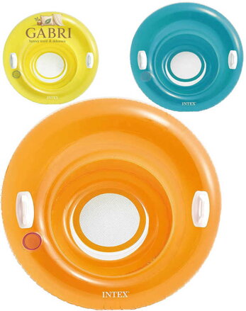 INTEX Plavací dětské křeslo 119cm nafukovací kruh s úchyty 3 barvy na vodu 58883