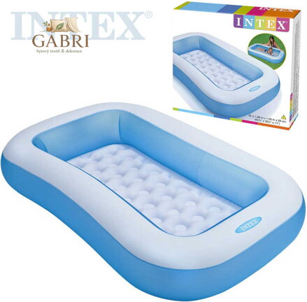 INTEX Bazén obdélníkový nafukovací 166x100x28cm modro-bílý 57403