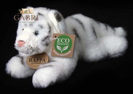 PLYŠ Tygr bílý 17cm ležící Eco-Friendly *PLYŠOVÉ HRAČKY*