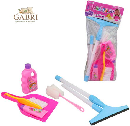 Úklidová sada se stěrkou na okna malá uklízečka 6ks v sáčku plast