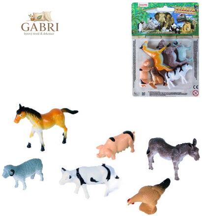 Zvířata domácí farma 5-6cm plastové figurky zvířátka set 6ks blistr