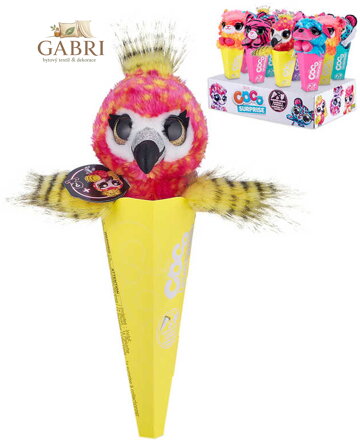 EP Line PLYŠ Zvířátko plyšák Coco s překvapením 6 druhů neon v kornoutu