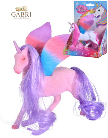 SIMBA Jednorožec flískový 11cm koník s křídly dlouhá hříva 2 barvy