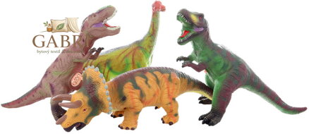 Dinosaurus 26cm gumové zvířátko na baterie Zvuk 4 druhy