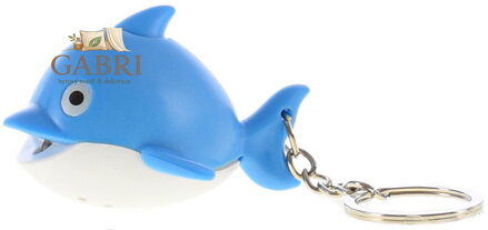 Přívěšek na klíče delfín dětská klíčenka na baterie Světlo Zvuk