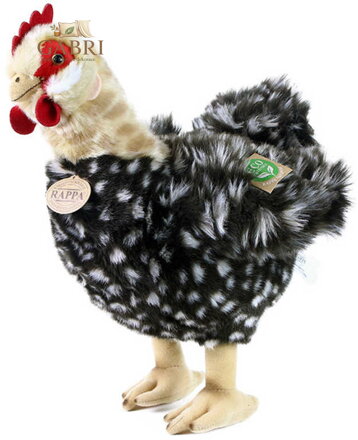 PLYŠ Slepice šedá stojící 33cm s vejcem snášející Eco-Friendly *PLYŠOVÉ HRAČKY*