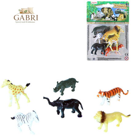 Zvířata divoká Safari 6cm plastové figurky zvířátka set 6ks blistr