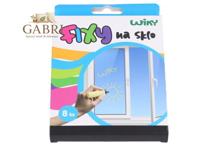 Fixy na sklo 8 barev set Lehce omyvatelné