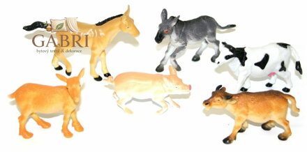 Zvířata domácí farma plastové figurky zvířátka set 5ks v sáčku